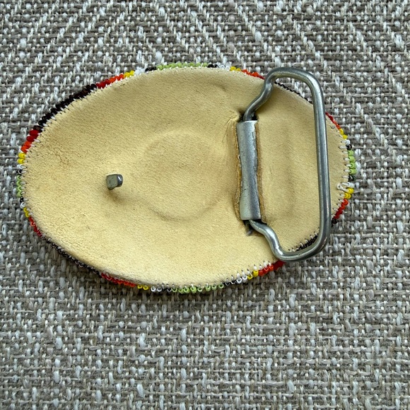 Handcrafted Beaded Belt Buckle - Multicolor - Picture 4 of 6